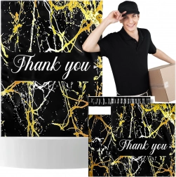 Foliopakken koeriers 255 × 370 mm, motief goud marmer en opschrift Thank You, 50 stuks