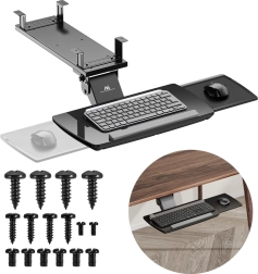 Maclean toetsenbordlade onder het bureau, verstelbaar, zwart