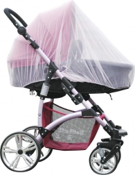 Muskietennet voor kinderwagen wit