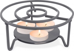 Metalen theepotverwarmer grijs 16,5 cm