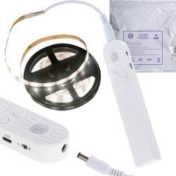LED-strip met bewegingssensor voor USB en batterij 2M koud wit