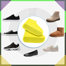 Siliconen waterdichte overschoenen tegen regen en uitglijden, maat L