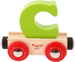 Houten wagon met letter C Bigjigs Rail