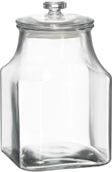 Vierkante glazen voorraadpot met deksel 3,3 l