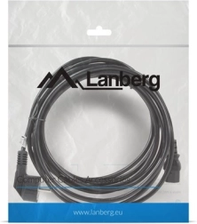 Voedingskabel CEE 7/7 – IEC 320 C13, 5 m, VDE, zwart Lanberg