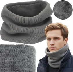 grijze nekwarmer TRIZAND – universele warme wintercol