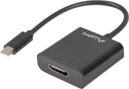 USB‑C-naar-HDMI-adapter, 15 cm, zwart