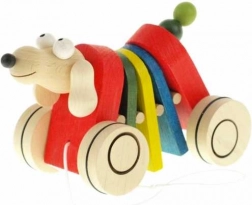 Houten trekfiguur Klapperende Hond