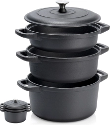 Set gietijzeren pannen met deksel CAST LINE 2 / 2,8 / 4,3 l, 4-delig