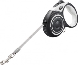 automatische hondenriem Dogness 5 m met zaklamp en houder voor zakjes (grijs)