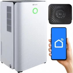 Luchtontvochtiger RUHHY met Wi‑Fi, 12 l/24 u, stille condensontvochtiger met hygrostaat en timer