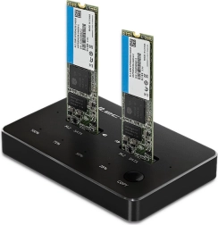 Dockingstation voor 2× SSD M.2 SATA (NGFF) met USB‑C Qoltec