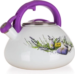 Gesmaltse fluitketel Lavendel 3 l, diameter 22,5 cm