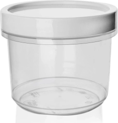 Kunststof ronde voedselbak met afdichting en schroefdeksel 940 ml