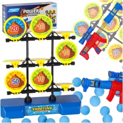 Schietspel met doelwit en foam ballen – set met blaster en 9 omklapbare doelen