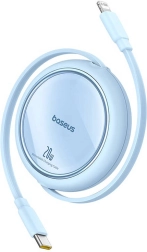 Inschuifbare oplaadkabel Baseus Free2Pull USB‑C naar Lightning 20W blauw