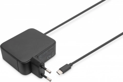 Netlader USB‑C PD 3.0 100 W GaN met ingebouwde kabel 1,2 m – zwart
