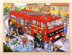 Bigjigs Toys houten puzzel Brandweer 24 stukjes