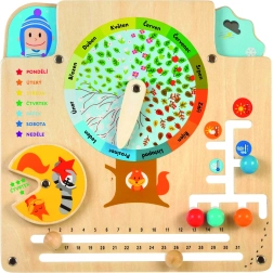 Lucy & Leo houten natuurkalender – educatieve Montessori speelplaat