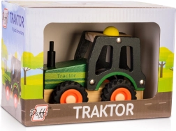 Houten tractor met rubberbanden