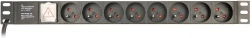 Rack-stroomverdeler (PDU), 8 FR-stopcontacten, 1U, 16A, Schuko-stekker 3 m