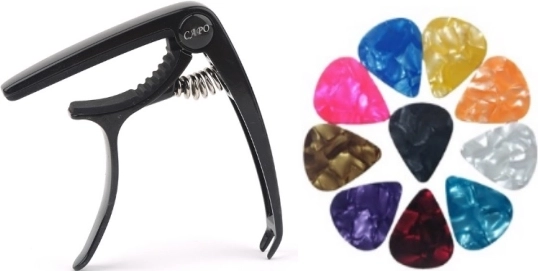 Universele capo voor gitaar zwart