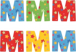 Kleurrijke houten letter Ster M
