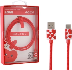USB‑C oplaadkabel met hartjes met siliconen band