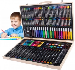 Kunstteken set in houten etui