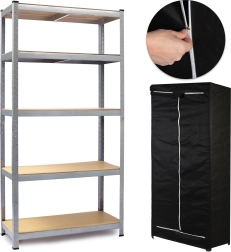 Metalen stellingkast 180 × 90 × 40 cm met gratis hoes Humberg