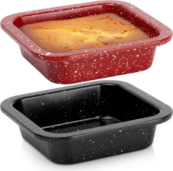 Set van granieten vierkante bakvormen 12 × 12 cm, 2 stuks