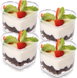 Hartvormige bekers voor desserts en hapjes 130 ml, 4 st.