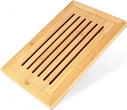 Bamboe broodsnijplank met kruimelvanger 38 × 24 cm