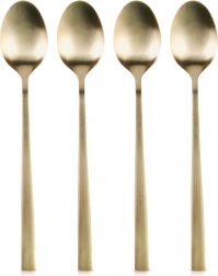 Gouden roestvrijstalen cocktaillepeltjes, set van 4