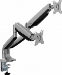 Gasveer-monitorarm voor twee monitoren 17–35″ met USB‑A/USB‑C 3.0, heavy duty