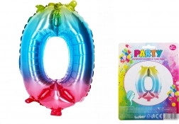 Regenboogballon cijfer 0 – 40 cm