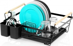 Zwarte afdruiprek voor vaat 45 × 33 × 18 cm