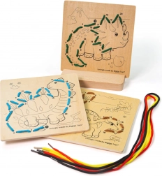 Bigjigs Toys Rijgen volgens nummers Dinosaurussen