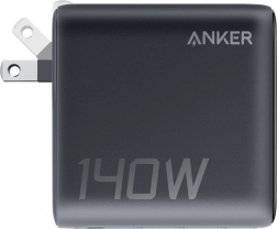 Netstroomlader ANKER 140W PD 3.1 met USB‑C‑kabel en LED, zwart