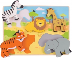 Inlegpuzzel safari van Bigjigs Toys