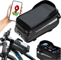 Waterdichte fietstas voor het frame met telefoonhouder