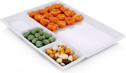 Wit porseleinen gedeeld bord 26,5 × 20 cm