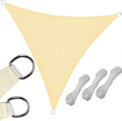 Waterdichte driehoekige schaduwdoek 3 x 3 x 3 m – crème
