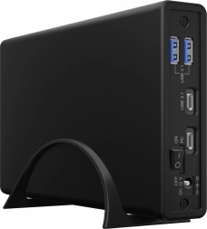 Externe behuizing ICY BOX voor 2,5"/3,5" HDD/SSD met USB‑C en USB‑hub