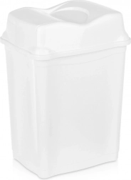 Plastic pedaalemmer met kiepdeksel 28 l wit