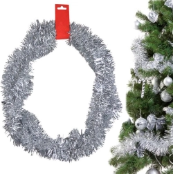 Zilveren lametta-kerstslinger 2 m