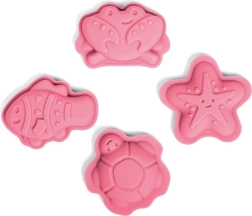 Bigjigs Toys siliconen zandvormpjes – roze zeethema