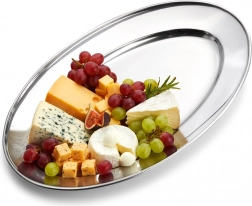 Ovale roestvrijstalen serveerschaal 34 × 21,5 cm