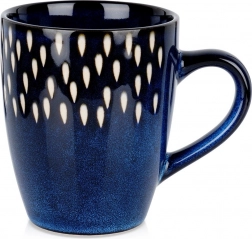 Keramische mok 350 ml donkerblauw met druppeldecor