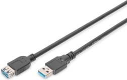 USB 3.1 Gen 1 verlengkabel SuperSpeed 5 Gbps USB-A mannelijk naar USB-A vrouwelijk, zwart, 1,8 m